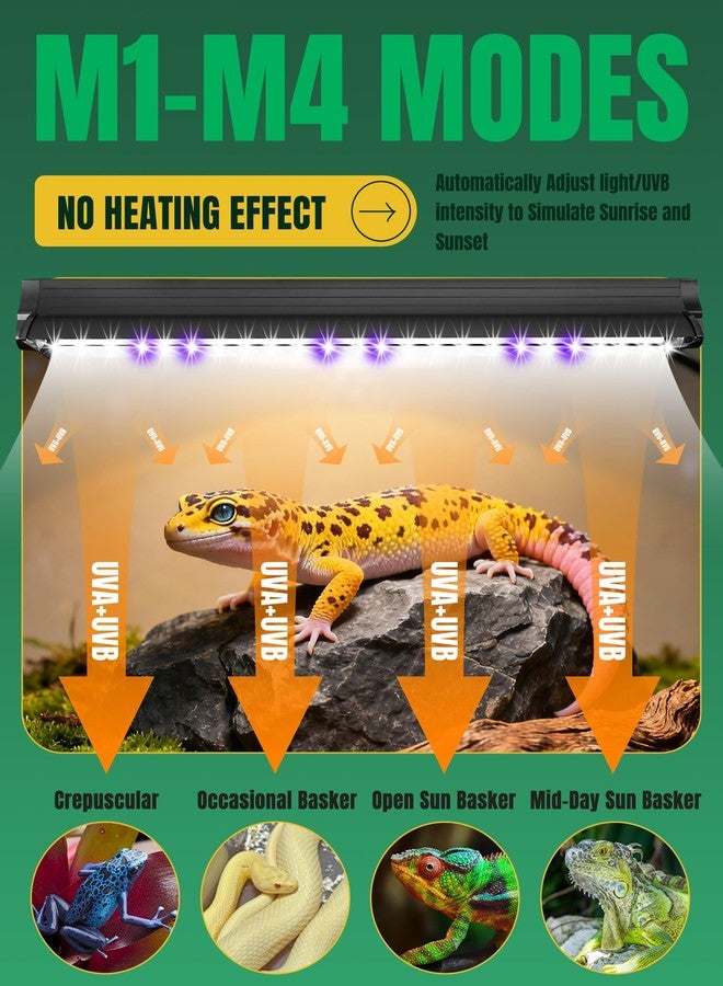 Reptispa LED UVB Light for Reptiles, 8W 8-Inch Reptile LED Light for Bearded Dragon Lizard Gecko Snake Turtle, Aluminum UVA UVB Lamp Fixture Controller with Dimming and 4 UVI Modes - Image 5